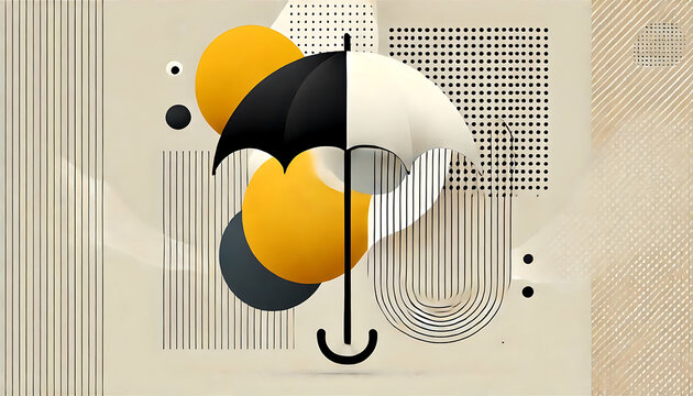 Artistic Fusion: Umbrella Motif in Contemporary Abstract Art