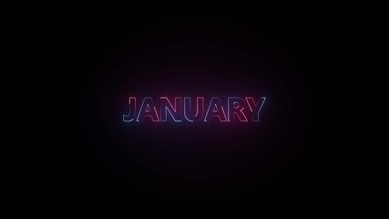 Neon january icon animation