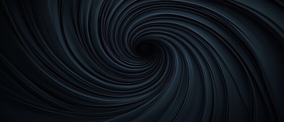 Abstract black background with a spiral design in the center. the spiral is made up of multiple layers of thin, curved lines that create a sense of depth and dimension.