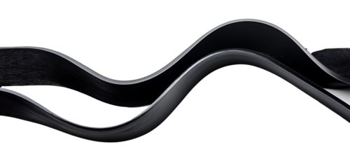 Illustration of a black ribbon intertwined, type three isolated on white background.PNG