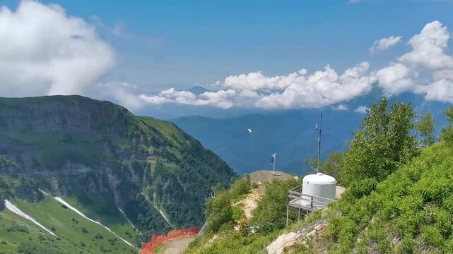A mountain massif on Krasnaya Polyana. View from the observation deck Height 2200