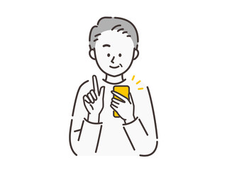 スマホを操作する男性_シニア