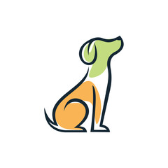 abstract line art dog animal logo