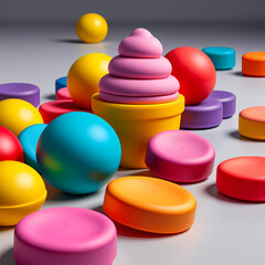 Candy and macaron fantasy with frosting swirl decor / Fantasía de dulces y macarons con remolino de glaseado decorativo