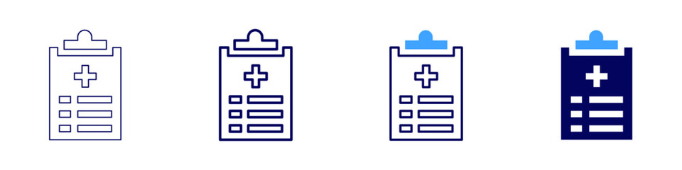 Fototapeta premium Medical diagnosis solutions icon in 4 different styles. Thin Line, Line, Bold Line, Duotone. Duotone style. Editable stroke