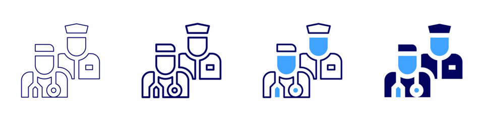 Medical doctor directory icon in 4 different styles. Thin Line, Line, Bold Line, Duotone. Duotone style. Editable stroke