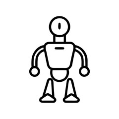 Simple Line Art Illustration of a Futuristic Robot