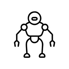 Simple Line Art Illustration of a Futuristic Robot