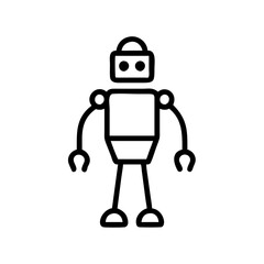 Simple Line Art Illustration of a Futuristic Robot