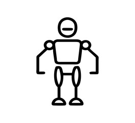 Simple Line Art Illustration of a Futuristic Robot