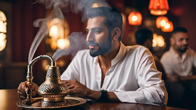 Arab man with a hookah.