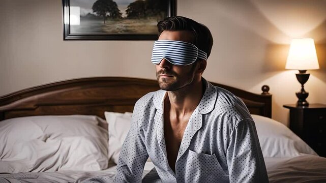 Sleepwalking person at home. Noctambulist.