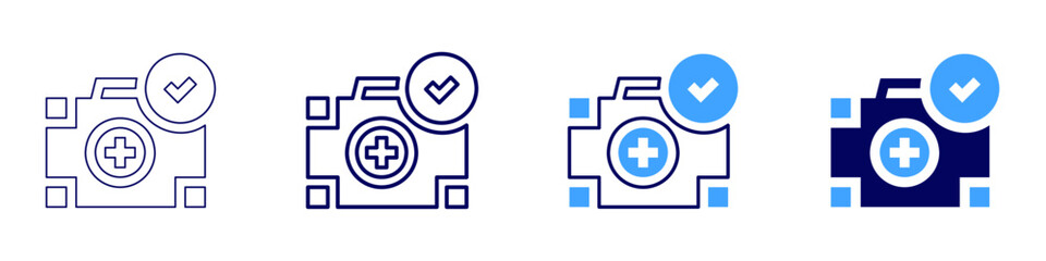 Medical health evaluation tools icon in 4 different styles. Thin Line, Line, Bold Line, Duotone. Duotone style. Editable stroke