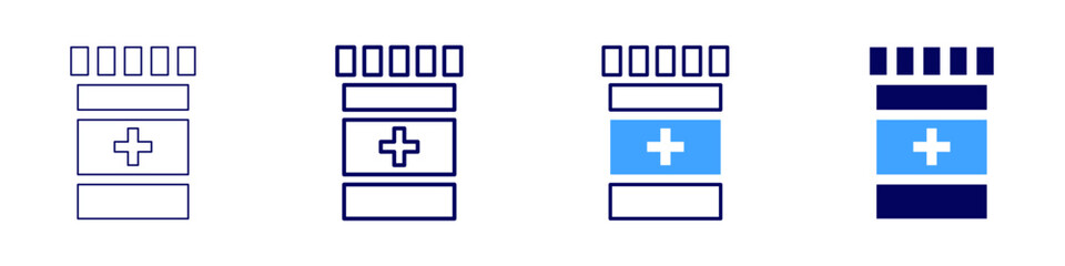 Obraz premium Medical health guidelines icon in 4 different styles. Thin Line, Line, Bold Line, Duotone. Duotone style. Editable stroke