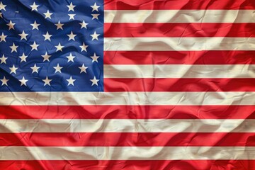 Obraz premium A crumpled American flag, showcasing its red and white stripes and blue field of stars.