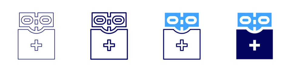Medical health interventions icon in 4 different styles. Thin Line, Line, Bold Line, Duotone. Duotone style. Editable stroke