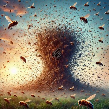 Swarm of Insects A large group of insects flying or crawling tog