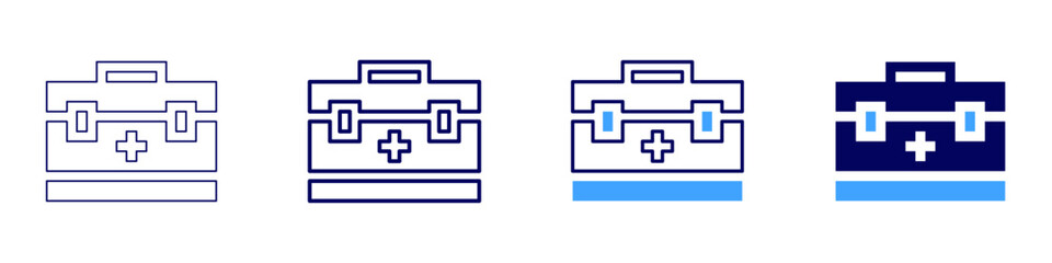 Obraz premium Medical health trends icon in 4 different styles. Thin Line, Line, Bold Line, Duotone. Duotone style. Editable stroke