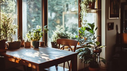 Fototapeta premium Cozy Ambiance In Sunlit Room