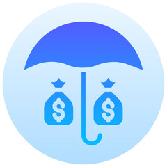 funds protection vector round gradient icon