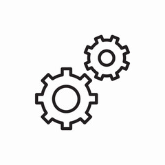 double gear settings icon vector sign