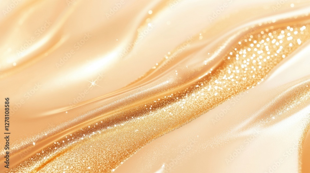 Wall mural golden glittering bokeh background featuring shimmering sparkles and defocused circles ideal for fes