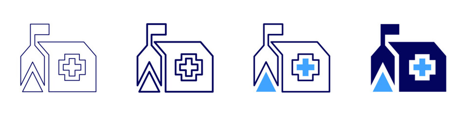 Medical physical therapy sessions icon in 4 different styles. Thin Line, Line, Bold Line, Duotone. Duotone style. Editable stroke