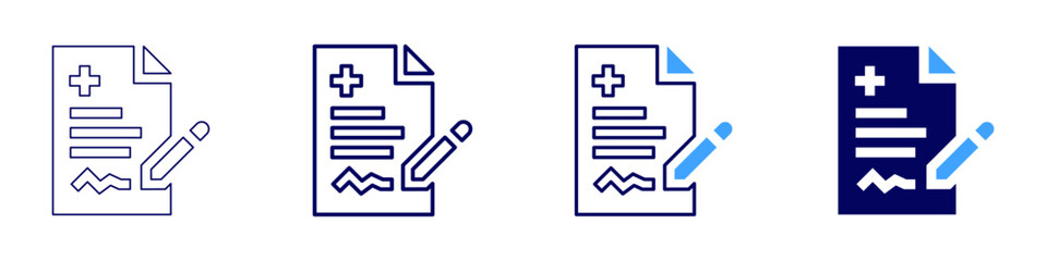Obraz premium Medical protocol icon in 4 different styles. Thin Line, Line, Bold Line, Duotone. Duotone style. Editable stroke