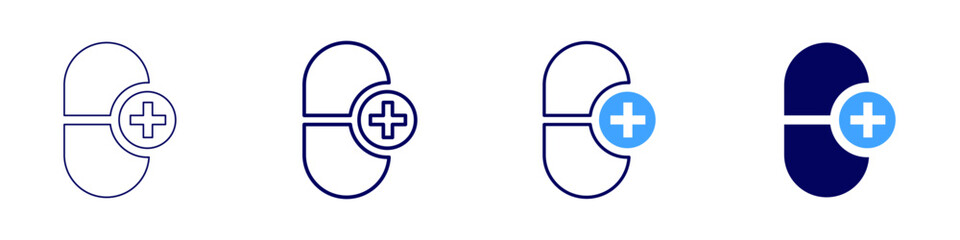 Obraz premium Medical research breakthroughs icon in 4 different styles. Thin Line, Line, Bold Line, Duotone. Duotone style. Editable stroke