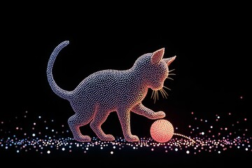 Obraz premium Cat silhouette on black background