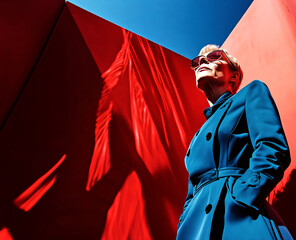 Confident woman in stylish urban setting
