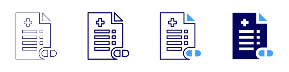 Obraz premium Medical test results icon in 4 different styles. Thin Line, Line, Bold Line, Duotone. Duotone style. Editable stroke