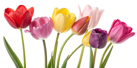 Fototapeta premium A Collection of Assorted Open Tulips in Various Colors for Spring Decor