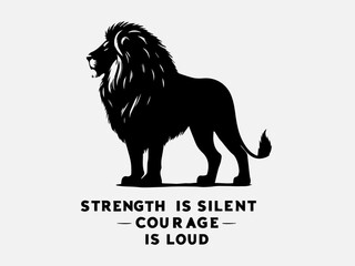 Lion Silhouette Vector Illustration with the text 