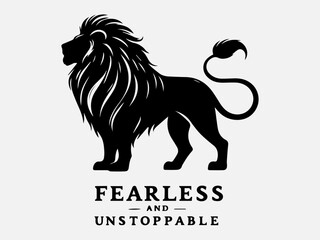 Lion Silhouette Vector Illustration with the text 