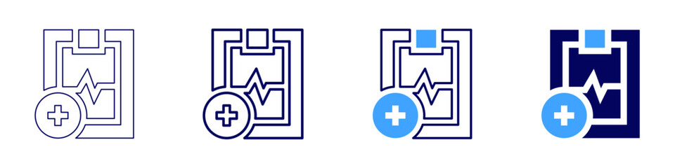 Medical treatment guidelines icon in 4 different styles. Thin Line, Line, Bold Line, Duotone. Duotone style. Editable stroke