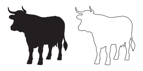 Modern Cow Silhouette - Farm Animal Shape for Digital Art - Cow Vector - Cow Illustration - Cow Vector - Cow Outline Vector - Cow Icon
