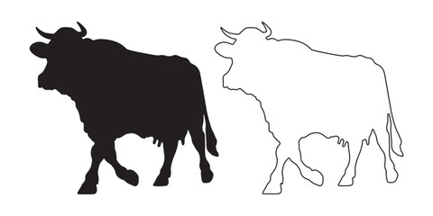 Simplified Cow Silhouette - Perfect Cow Logo for Print - Cow Vector - Cow Illustration - Cow Vector - Cow Outline Vector - Cow Icon
