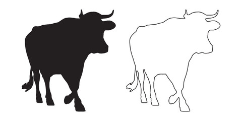 Classic Cow Outline - High-Quality Cow Illustration - Cow Vector - Cow Illustration - Cow Vector - Cow Outline Vector - Cow Icon
