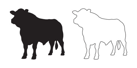 Farm Cow Icon - Minimalist Cow Drawing for Web - Cow Vector - Cow Illustration - Cow Vector - Cow Outline Vector - Cow Icon
