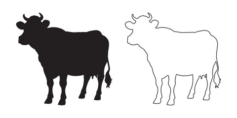 Minimalist Cow Shape - Sleek Farm Animal Icon - Cow Vector - Cow Illustration - Cow Vector - Cow Outline Vector - Cow Icon
