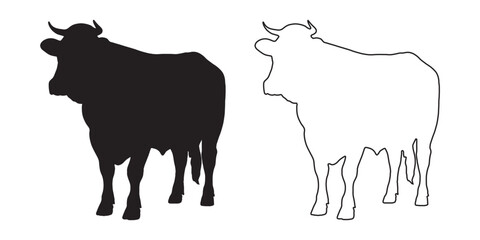 Clean Cow Illustration - Sharp Cow Symbol for Stickers - Cow Vector - Cow Illustration - Cow Vector - Cow Outline Vector - Cow Icon
