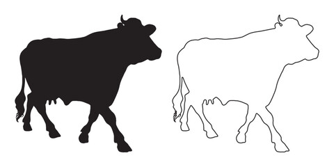 Unique Cow Silhouette - Strong Cow Icon for Graphics - Cow Vector - Cow Illustration - Cow Vector - Cow Outline Vector - Cow Icon
