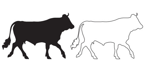 Simplified Cow Shape - Artistic Cow Design for Posters - Cow Vector - Cow Illustration - Cow Vector - Cow Outline Vector
