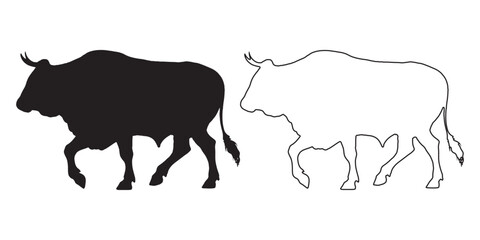 Cow Silhouette - Sharp Cow Graphic for Merchandise - Cow Vector - Cow Illustration - Cow Vector - Cow Outline Vector
