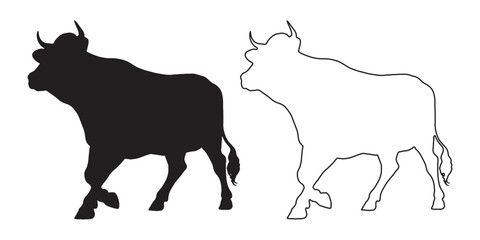 Cow Silhouette - Unique Cow Illustration for Stickers - Cow Vector - Cow Illustration - Cow Vector - Cow Outline Vector
