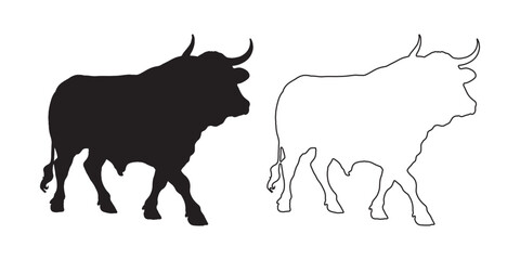 Minimalist Cow Silhouette - High-Quality Cow Clipart - Cow Vector - Cow Illustration - Cow Vector - Cow Outline Vector
