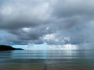 Interesting cloud formation over the sea in the bay of Baia Lazare.