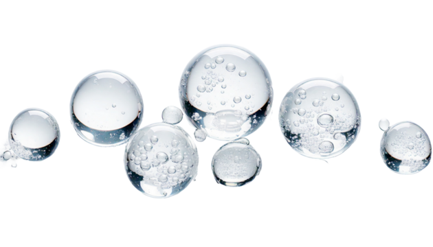 hyaluronic acid bubbles isolated on transparent background