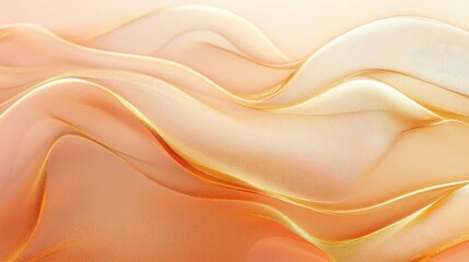 Obraz premium Abstract flowing fabric with shades of peach and gold